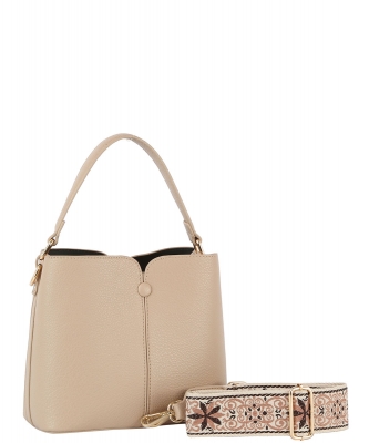 Fashion Bucket Satchel Bag with Guitar Strap GL-0149-M LSTONE